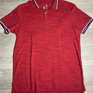 American Eagle Polo Shirt Mens X Large Red Flex Classic Fit Cotton‎ Short Sleeve